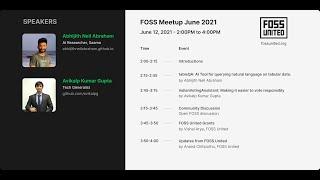 FOSS Meetup - June 2021 | tableQA | IndianVotingAssistant | FOSS United