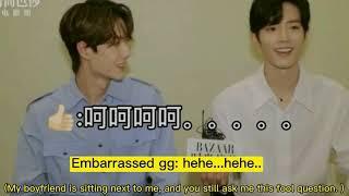 Xiao Zhan stammered when he was asked about his lover by others. Stuttered ggdd. ggdd touched hands.