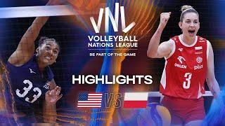 USA  vs. Poland  - Highlights | Week 2 | Women's VNL 2025