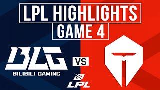 BLG vs TES Highlights Game 4 | LPL 2024 Summer Playoffs | Bilibili Gaming vs Top Esports