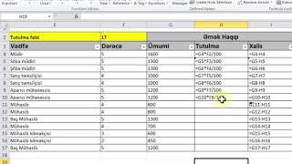 MS Excel -də cədvəllərlə iş