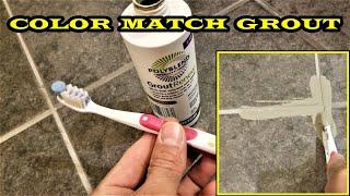 How to color match New Tile Grout Repairs with Polyblend Grout Renew from Home Depot