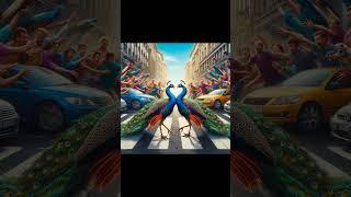 Peacock and spiderman in people's#shortvideo#peacock#spiderman#people