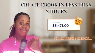 HOW TO CREATE AN EBOOK IN LESS THAN 2 HOURS| USING AI TO MAKE PASSIVE INCOME