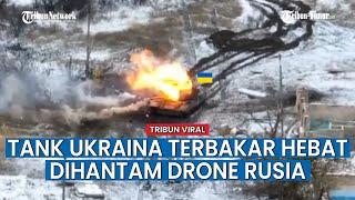 Detik-detik Kendaraan Militer Ukraina Terbakar Gegara Ditabrak UAV Lancet Rusia