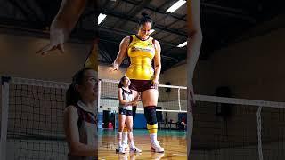Wait for it... Tallest Volleyball Coach vs Tiny Student 