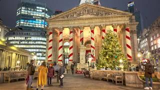 2024 London Christmas Walk Tour  City of London, St Paul’s to London Bridge  4K HDR