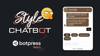 How to Customize and Style Botpress Chatbot 2023: Perfect Color, Icon, and Size Customization.