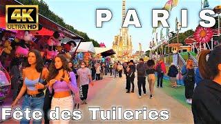 【4K】Evening Walk in Paris La Fête Foraine des Tuileries 2021