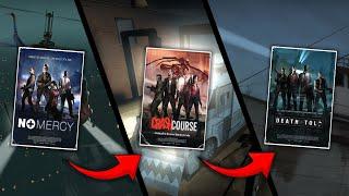 How do the survivors get to each map in Left 4 Dead?