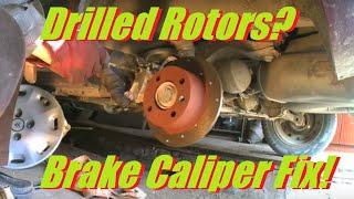 Citroen Xantia C5 XM Rear Brake Caliper Fix,Installed Drilled Brake Rotors Discs