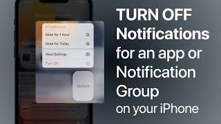 How to Turn off notifications for an app or notification group on your iPhone