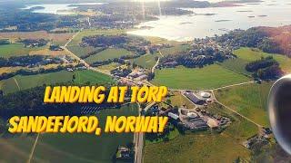 Landing At TORP Sandefjord Airport, Norway