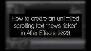 News Ticker Unlimited Scrolling Text Effect In After Effects 2020