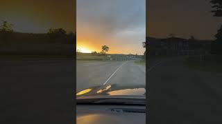 Driving along Evoliving Parkway Nuvali, Sunset view (Riomonte village left, Cerilo village right)