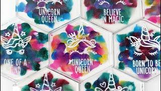 Unicorn Petri Style Resin Coasters with Lets Resin Alcohol Ink