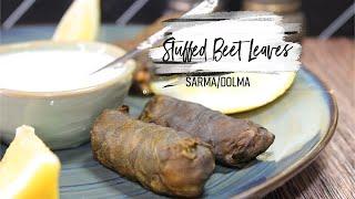 Stuffed Beet Leaves. Sarma/Dolma. Step-by-Step recipe.