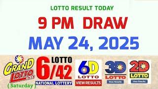 Lotto Result Today 9pm Draw May 24, 2025 Swertres Ez2 Pcso