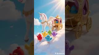 Winged White Horse & Dancing Rainbow Chicks on the Clouds! ️ #shorts