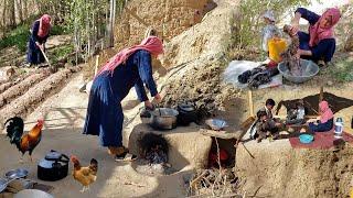 Village Life in Afghanistan | Cooking Rural Style Food and Farming, Washing