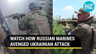 Russian Marines Storm Ukrainian Army Trenches in Novodonetsk | Daring Attack Caught On Cam