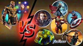 Thanos With Infinity Gauntlet Vs Marvel Avengers In Shadow Fight 2