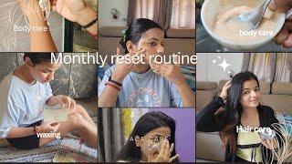 my monthly reset routine in winter ️ face care, body care, hair care, waxing +  #monthly #skincare