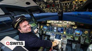 Dad builds Boeing 737 flight simulator in his garage | SWNS