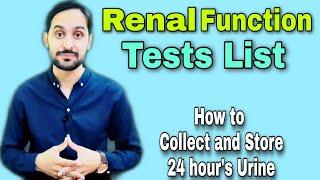 Renal Function Tests List (RFT) | Kidney Function Tests List (KFT)