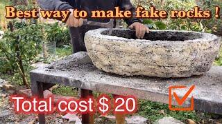 FAKE ROCKS (concrete planters )the absolute cheapest, fastest and most effective way to make them …