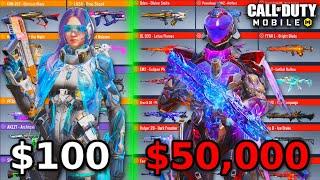 $100 vs $50,000 COD MOBILE ACCOUNT