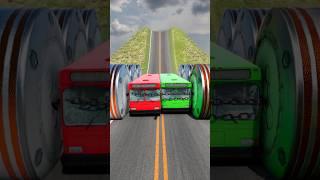 Cars & Colour City Buses vs Chained Hydraulic Crush - BeamNG Drive