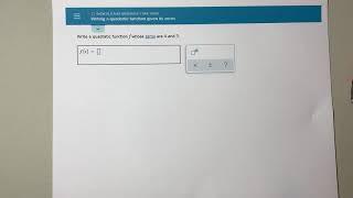 MAT 136 - Writing a quadratic function given its zeros