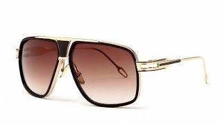 Aevogue brown mirror finish polarized gold frame men's vintage sunglasses