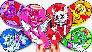 Paper DIYCOUPLE Love Sprunki Family ANGEL vs Family DEVIL Blind Box Unboxing | How To Make | ASMR
