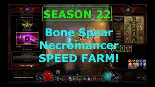 Diablo 3 Season 22 | Necro Bone Spear Build | GR80 2-Minute Speed Run | Using In-Geom and Shrines