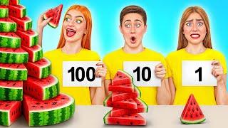 1, 10 or 100 Layers of Food Challenge | Funny Challenges by Multi DO Joy