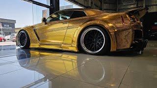 World's Most Expensive GOLD Nissan GT-R R35 Racing Edition at RRR Auto Service Dubai