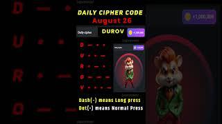 Daily cipher hamster kombat today | 26 August hamster kombat daily cipher combo | 5 million coins