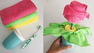 How to Make a Rose from a Towel | Towel Folding