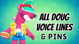 Doug voice lines & Animated Pins | New Brawler | Brawl Stars