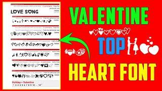 Top 100 valentine and Heart Font  | Heart font style download ststus | Heart font Free download