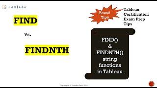 Explore FIND() & FINDNTH() - String Functions in Tableau!!