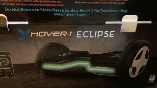 Hover-1 Eclipse Hoverboard -LED Headlights Built-In Bluetooth  7 MPH Max Speed Unboxing Set Up Ride