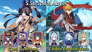 C1 Cyno Overload & C0 Childe Permafreeze - Genshin Impact 5.5-5.6 Spiral Abyss Full Clear