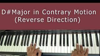 How to Play E Flat Major Scale in Contrary Motion | Right and Left Hand co-ordination | D# Major