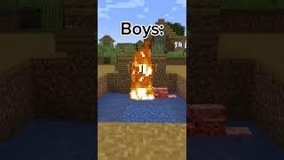 Girls vs Boys Playing Minecraft be Like #minecraft #shorts