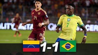 VENEZUELA vs BRASIL 1-1 - Goles y Resumen del partido - ELIMINATORIAS SUDAMERICANAS 2024