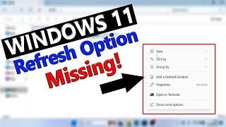 Refresh option not available in windows 11, Solve Refresh Option problem in Windows 11