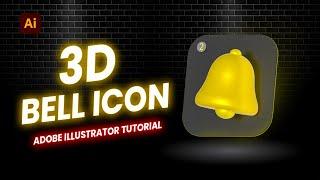 Designing a Modern 3D Bell Icon : Adobe Illustrator 2023 Tutorial | MJ Graphics